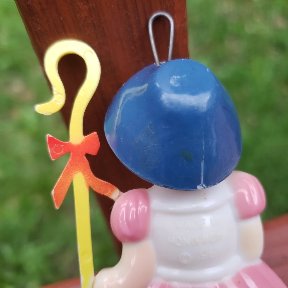Vintage 1969 Little Bo Peep Ornament - Hard Plastic - Stahlwood Toy MFG. CO.